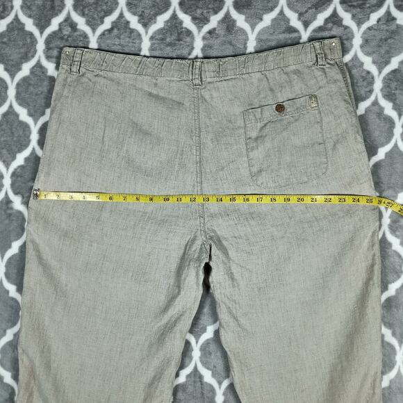Tommy Bahama Linen Pants Men Size Large Brown Beige Drawstring Relaxed Fit - Picture 8 of 12